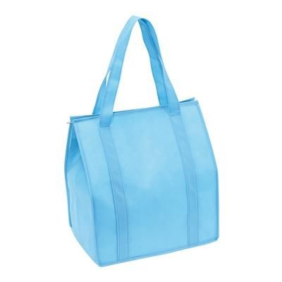 Branded Promotional DEGREE NON WOVEN COOL BAG in Light Blue Cool Bag From Concept Incentives.