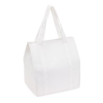 Branded Promotional DEGREE NON WOVEN COOL BAG in White Cool Bag From Concept Incentives.