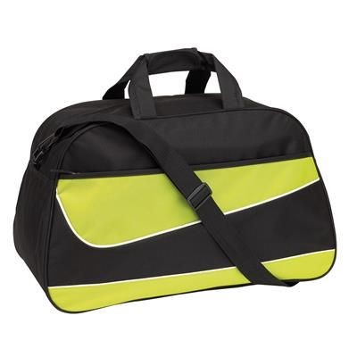 Branded Promotional PEP SPORTS BAG HOLDALL in Black & Green Bag From Concept Incentives.