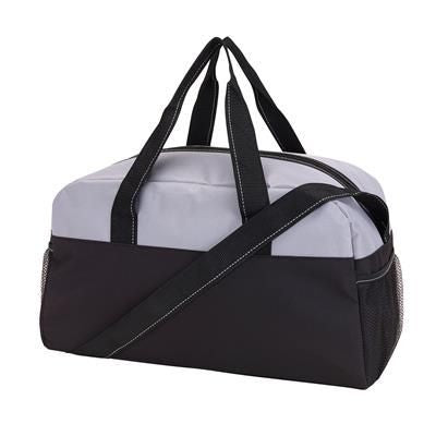 Branded Promotional FITNESS 3 SPORTS BAG in Black & Grey Bag From Concept Incentives.