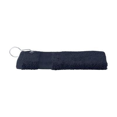 Branded Promotional SOLAINE GOLF TOWEL 450G in Dark Blue Golf Towel From Concept Incentives.