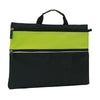 Branded Promotional FILE DOCUMENT BUSINESS BAG in Black & Pale Green Bag From Concept Incentives.