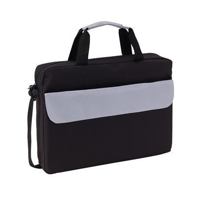 Branded Promotional BRISTOL DOCUMENT BAG in Black & Grey Bag From Concept Incentives.