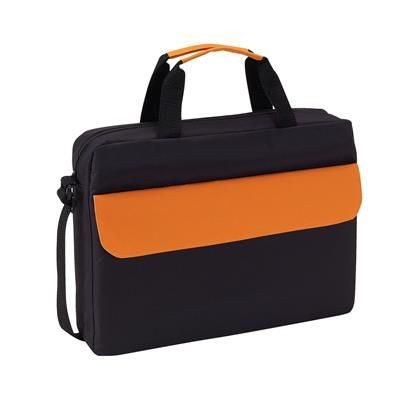 Branded Promotional BRISTOL DOCUMENT BAG in Black & Orange Bag From Concept Incentives.