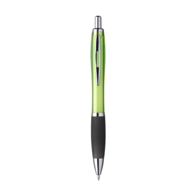 Branded Promotional ATHOS BLACKGRIP PEN in Lime Pen From Concept Incentives.
