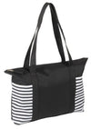 Branded Promotional DOUBLE SHOPPER TOTE BAG in Black & White Bag From Concept Incentives.