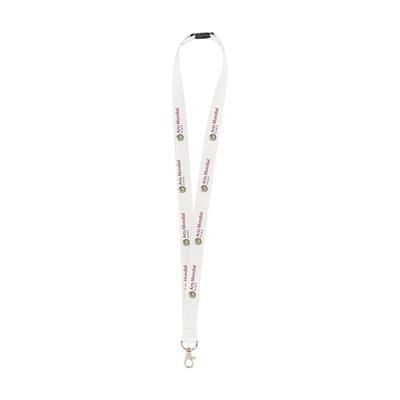 Branded Promotional KEYCORD BUDGET SAFETY 2CM in White Lanyard From Concept Incentives.