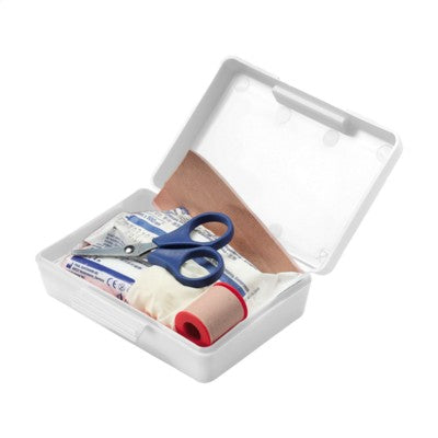 Branded Promotional FIRST AID KIT BOX SMALL in White First Aid Kit From Concept Incentives.