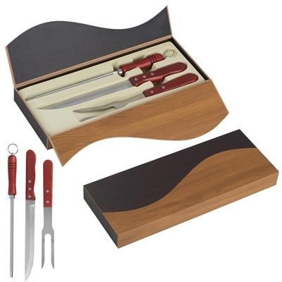 Branded Promotional CARVING KNIFE AND FORK SYDNEY Cutlery Set From Concept Incentives.