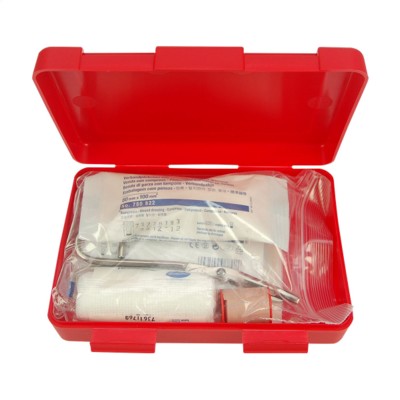 Branded Promotional FIRST AID KIT BOX LARGE in Red First Aid Kit From Concept Incentives.