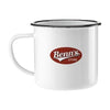 Branded Promotional RETRO ENAMEL MUG in White & Black Mug From Concept Incentives.