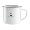 Branded Promotional RETRO ENAMEL MUG in White & Grey Mug From Concept Incentives.