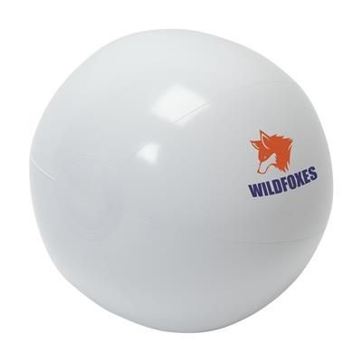 Branded Promotional BEACHBALL SOLID 40CM in White Beach Ball From Concept Incentives.
