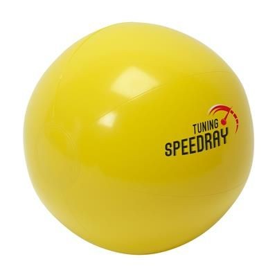 Branded Promotional BEACHBALL SOLID 40CM in Yellow Beach Ball From Concept Incentives.