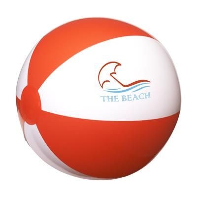 Branded Promotional BEACHBALL 28 CM in White-red Beach Ball From Concept Incentives.