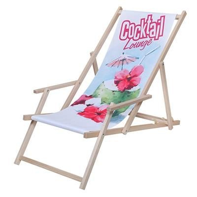 Branded Promotional BEACH CHAIR CHILLOUT DELUXE NATURAL Chair From Concept Incentives.