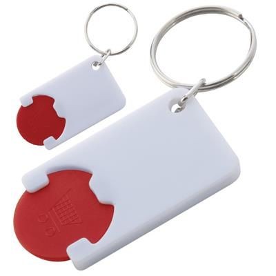 Branded Promotional KEYRING DUNDEE in Red Keyring From Concept Incentives.