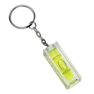 Branded Promotional KEY PENDANT SPIRIT LEVEL YELLOW Spirit Level From Concept Incentives.