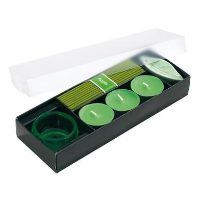 Branded Promotional APPLE SCENTED CANDLE SET in Green Candle From Concept Incentives.