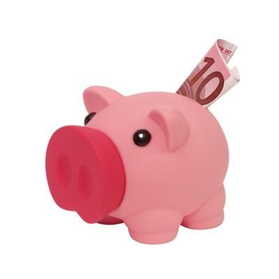 Branded Promotional MONEY COLLECTOR PIG MONEY BOX PIGGY BANK in Pink Money Box From Concept Incentives.