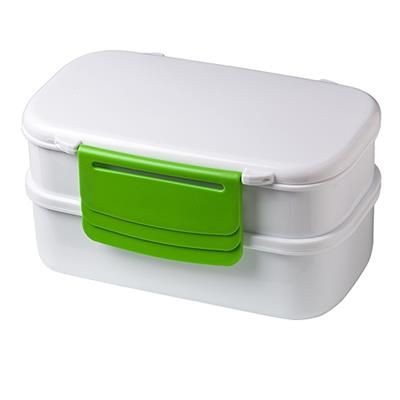 Branded Promotional BENTO BOX MITAKA WHITE-GREEN Lunch Box From Concept Incentives.