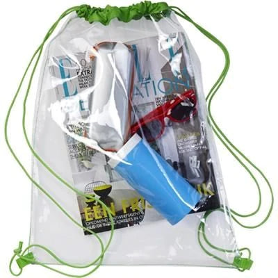 TRANSPARENT PVC DRAWSTRING BAG