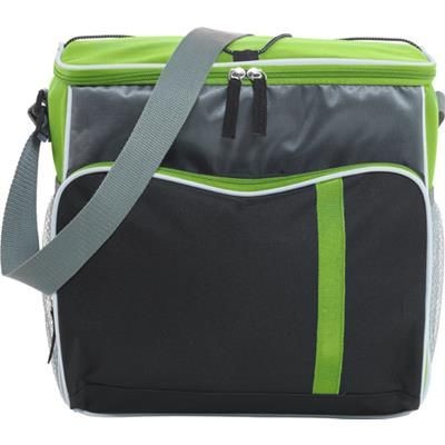 Branded Promotional Polyester 600D COOL BAG in Lime Cool Bag From Concept Incentives.