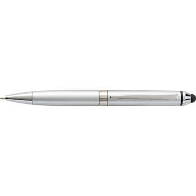 Branded Promotional PLASTIC TWIST ACTION BALL PEN in Silver Pen From Concept Incentives.