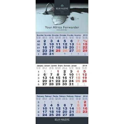 Branded Promotional TRI MONTHLY WALL 2 COLOUR ADVERT CALENDAR Calendar From Concept Incentives.