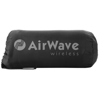 Branded Promotional HUGGY FLEECE PLAID PICNIC BLANKET with Carry Pouch in Anthracite Grey Blanket From Concept Incentives.