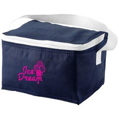 Branded Promotional SPECTRUM 6-CAN NON-WOVEN COOL BAG in Navy Cool Bag From Concept Incentives.