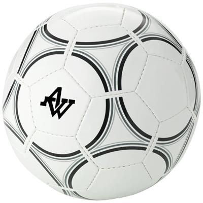 Branded Promotional VICTORY SIZE 5 FOOTBALL in White Solid-black Solid Football Ball From Concept Incentives.