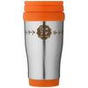 Branded Promotional SANIBEL 400 ML THERMAL INSULATED MUG in Silver-orange Mug From Concept Incentives.