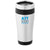 Branded Promotional ELWOOD 410 ML THERMAL INSULATED TUMBLER in Silver-black Solid Travel Mug From Concept Incentives.