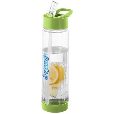 Branded Promotional TUTTI-FRUTTI 740 ML TRITAN INFUSER SPORTS BOTTLE in Clear Transparent Black Sports Drink Bottle From Concept Incentives.