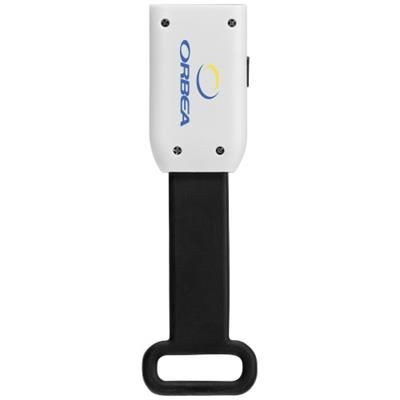 Branded Promotional SEEMII REFLECTOR LIGHT in Black Solid-white Solid Reflector Keyring From Concept Incentives.