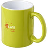 Branded Promotional JAVA 330 ML CERAMIC POTTERY MUG in Lime-white Solid Mug From Concept Incentives.