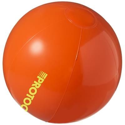 Branded Promotional BAHAMAS SOLID BEACH BALL in Orange Beach Ball From Concept Incentives.