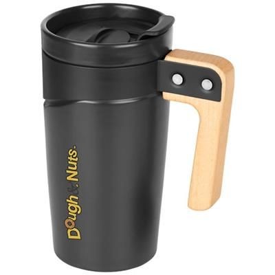 Branded Promotional GROTTO 475 ML CERAMIC POTTERY MUG in Black Solid Mug From Concept Incentives.