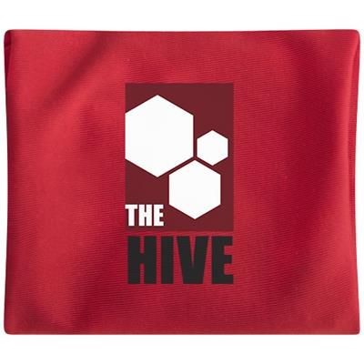 Branded Promotional SQUAT WRIST BAND with Zippered Pocket in Red Wrist Band From Concept Incentives.