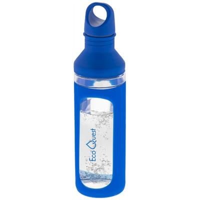 Branded Promotional HOVER 590 ML GLASS SPORTS BOTTLE in Black Solid-transparent Bottle From Concept Incentives.