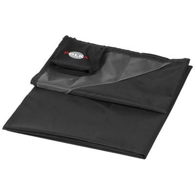 Branded Promotional STOW-AND-GO WATER-RESISTANT PICNIC BLANKET in Black Solid Blanket From Concept Incentives.