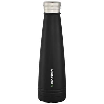 Branded Promotional DUKE 500 ML COPPER VACUUM THERMAL INSULATED SPORTS BOTTLE in Black Solid Sports Drink Bottle From Concept Incentives.