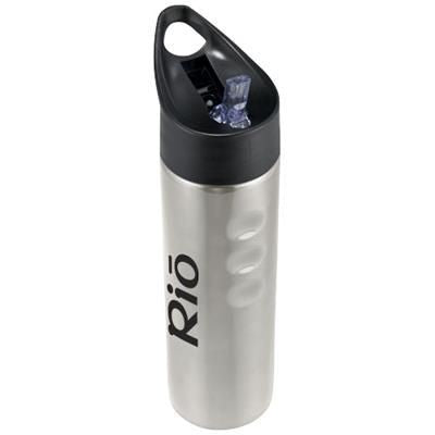 Branded Promotional TRIXIE 750 ML STAINLESS STEEL METAL SPORTS BOTTLE in Black Solid Sports Drink Bottle From Concept Incentives.