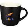 Branded Promotional RIVIERA 340 ML CERAMIC POTTERY MUG in Black Solid-white Solid Mug From Concept Incentives.