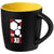 Branded Promotional RIVIERA 340 ML CERAMIC POTTERY MUG in Black Solid-yellow Mug From Concept Incentives.