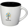 Branded Promotional AZTEC 340 ML CERAMIC POTTERY MUG in White Solid-black Solid Mug From Concept Incentives.