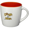 Branded Promotional AZTEC 340 ML CERAMIC POTTERY MUG in White Solid-orange Mug From Concept Incentives.