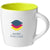 Branded Promotional AZTEC 340 ML CERAMIC POTTERY MUG in White Solid-lime Green Mug From Concept Incentives.