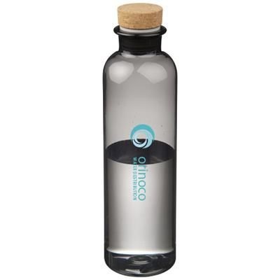 Branded Promotional SPARROW 650 ML TRITAN SPORTS BOTTLE with Cork Lid in Clear Transparent Black Sports Drink Bottle From Concept Incentives.